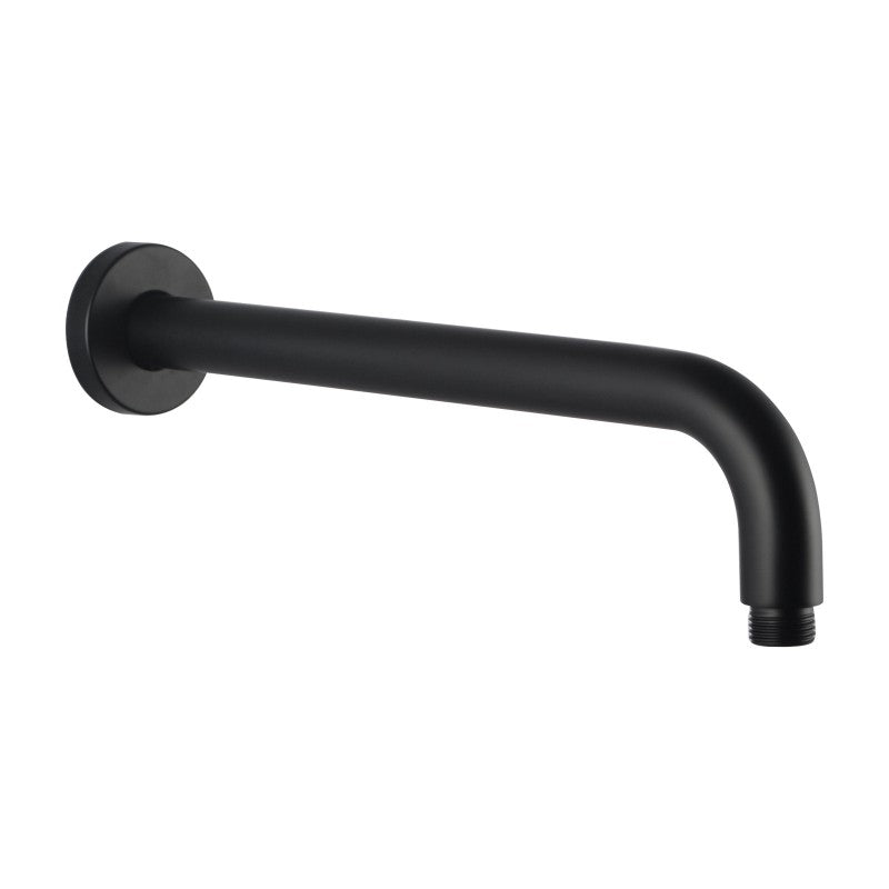 Aquaperla Round Black Stainless Steel Wall Mounted Shower Arm 400mm