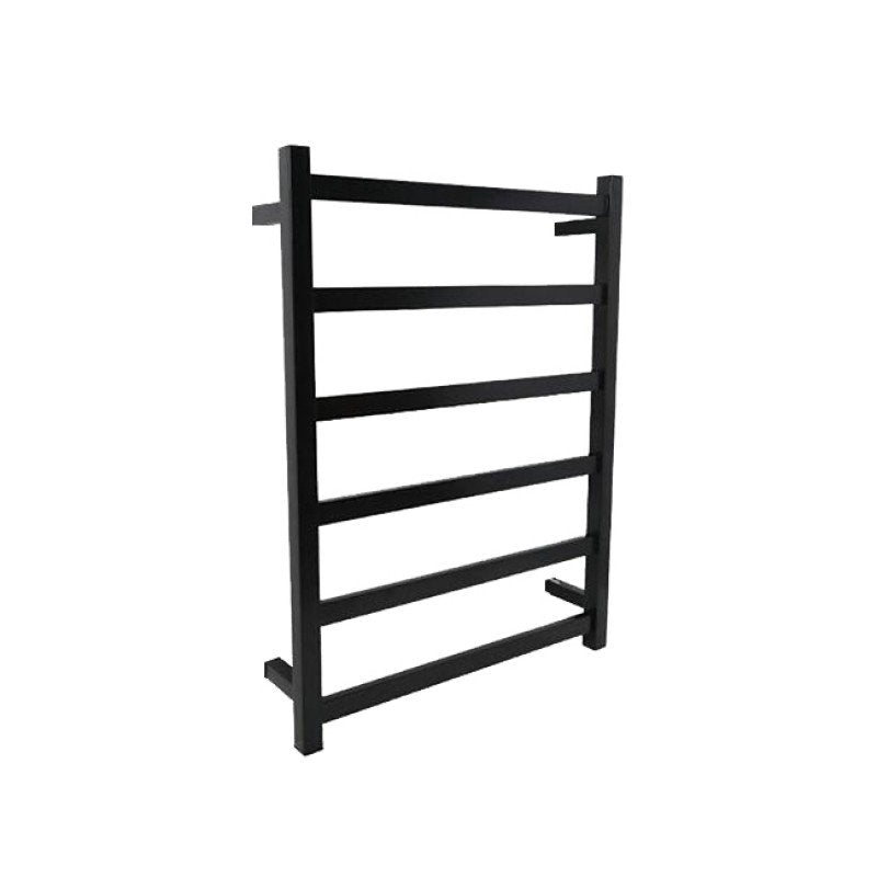 674x620x120mm Black Electric Heated Towel Rack 6 Bars