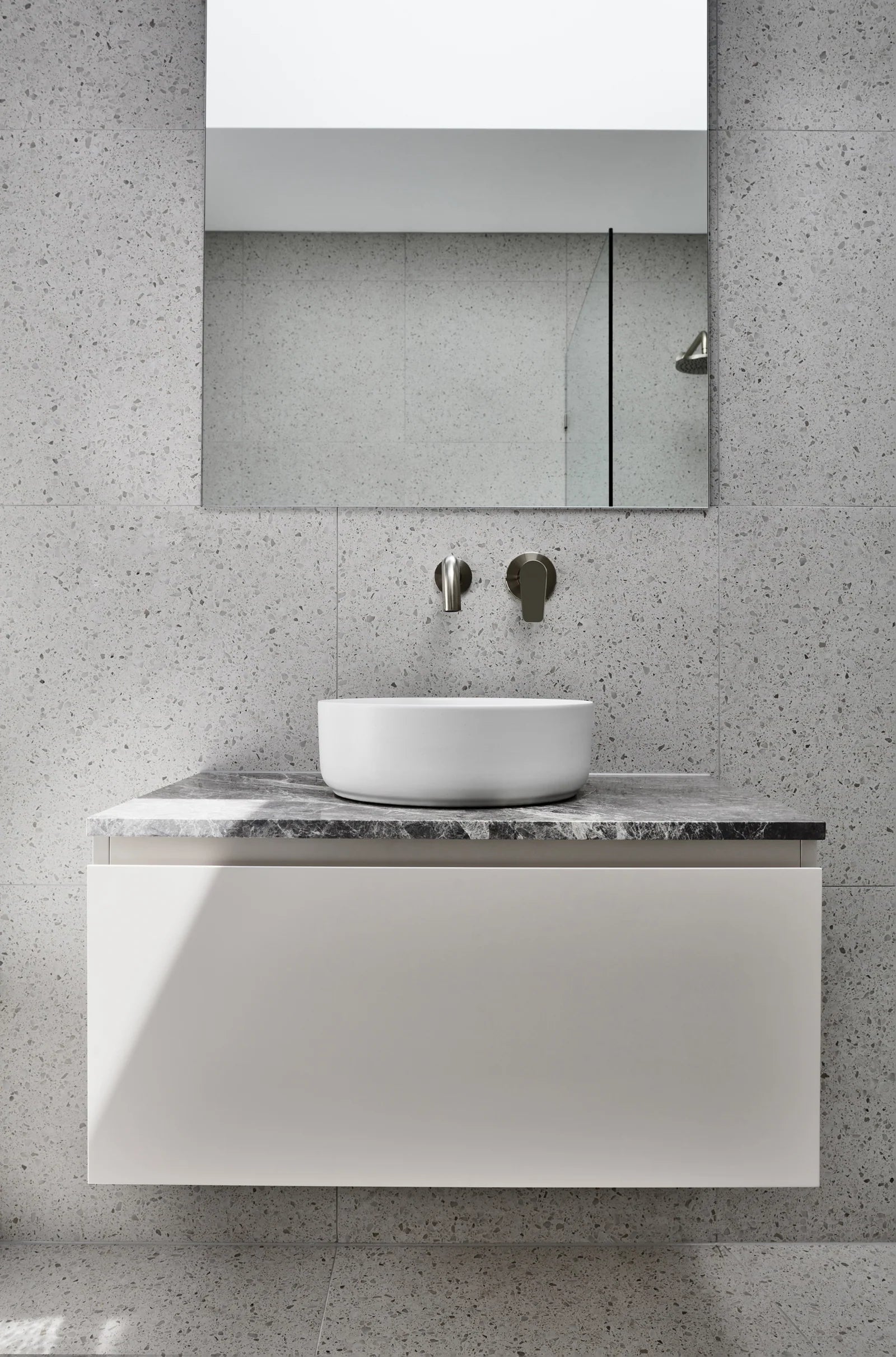 Meir Round Paddle Wall Mixer Brushed Nickel