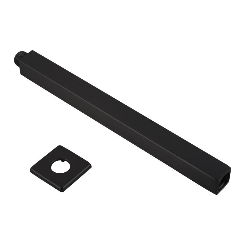 Aquaperla Square Black Ceiling Shower Arm 300mm