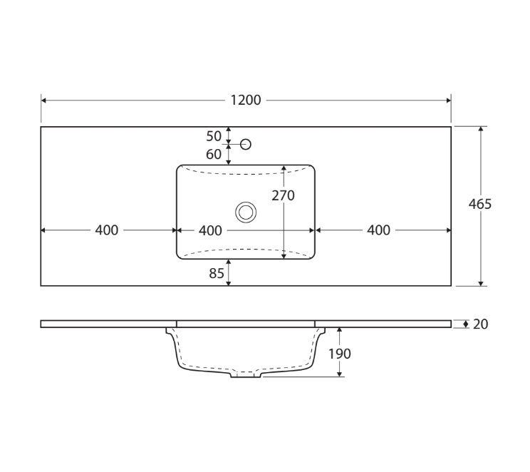 Sarah Bianco Marble Undermount 1200 Hampton Vanity on Kick