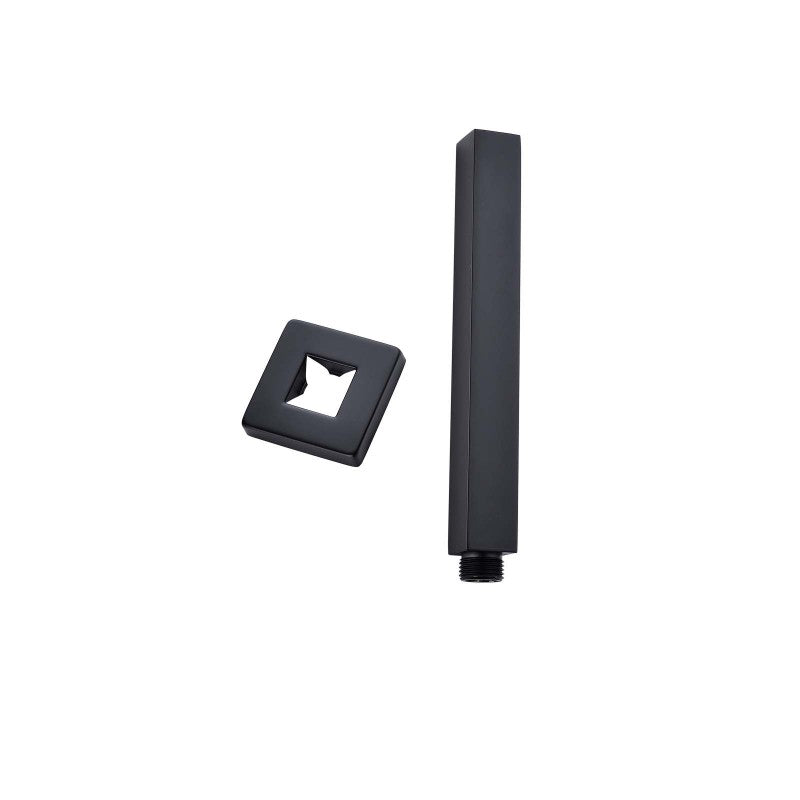 Aquaperla Square Black Ceiling Shower Arm 200mm