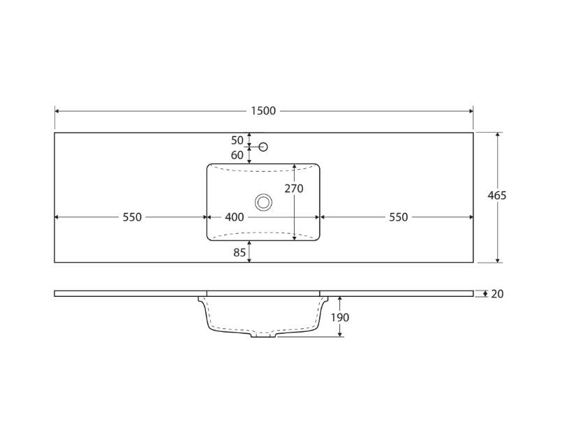 Sarah Bianco Marble Undermount Single Bowl 1500 Edge Scandi Oak Vanity on Kick