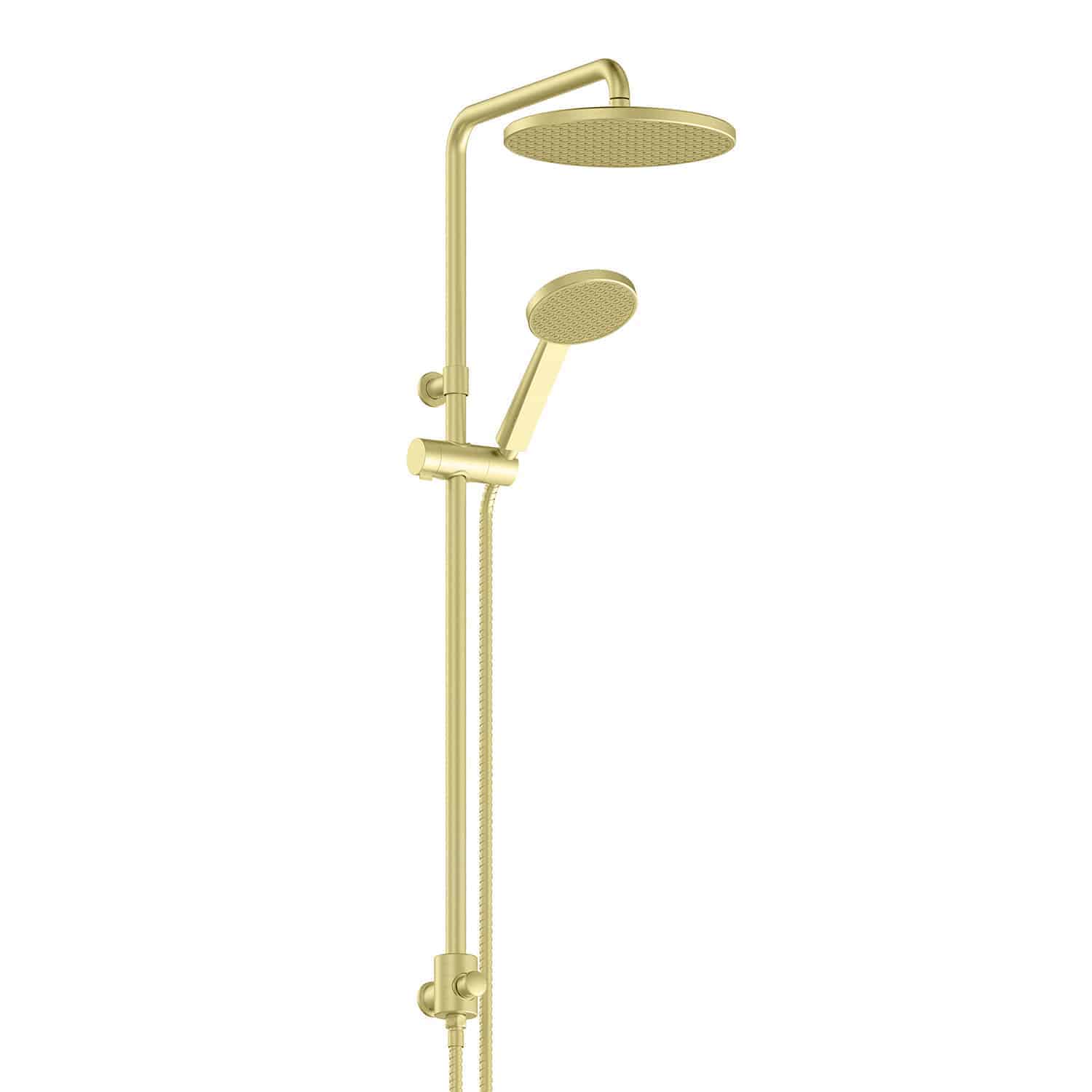 Greens Glide RainBoost Twin Rail Shower Brushed Brass