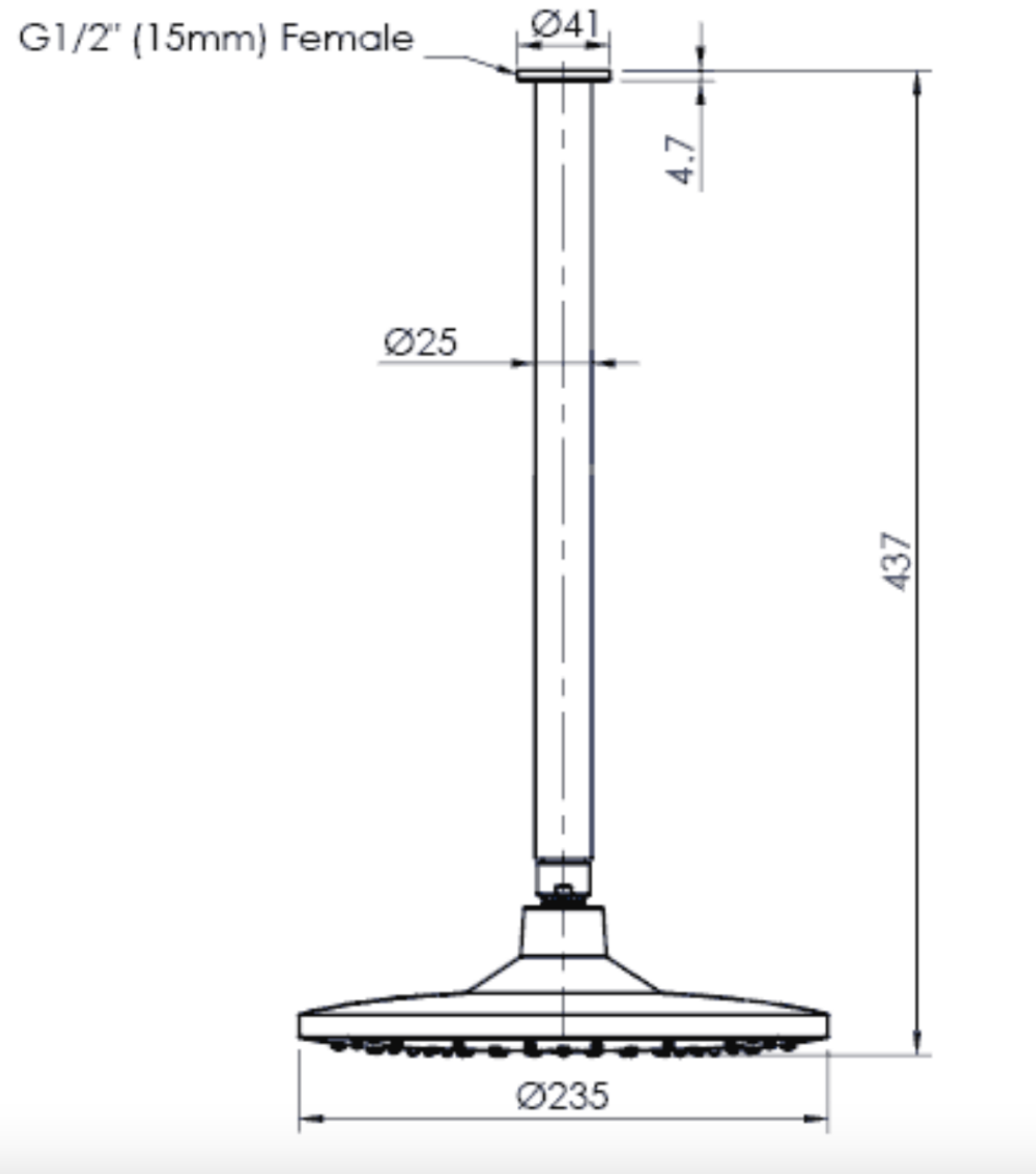 Greens Corban Ceiling Shower Matte Black