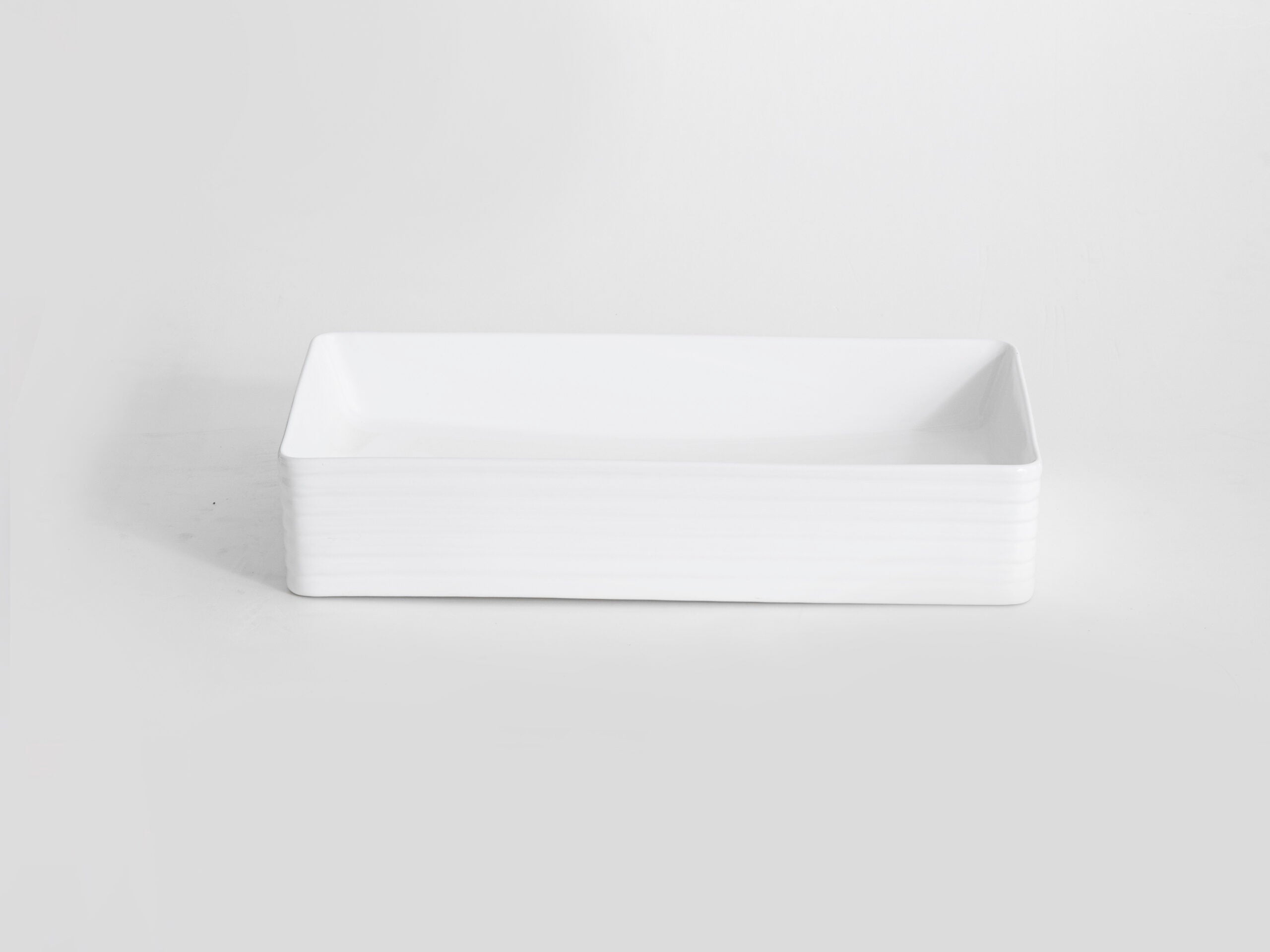 Ovia Fluted Rectangle Matte White Ceramic Basin