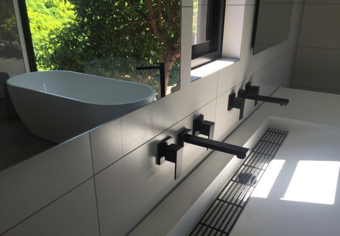 Meir Square Quarter-Turn Wall Top Assemblies Matte Black