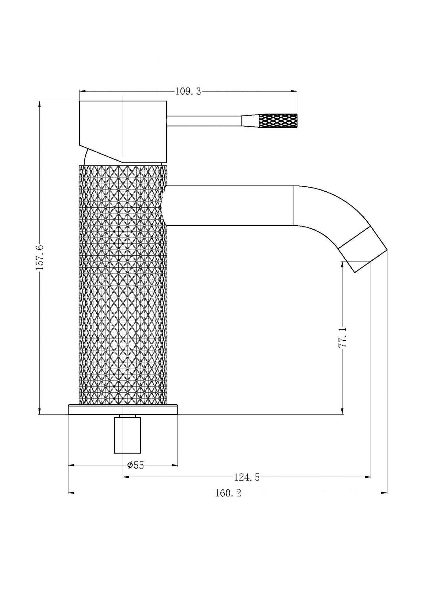 Nero Opal Basin Mixer Brushed Gold