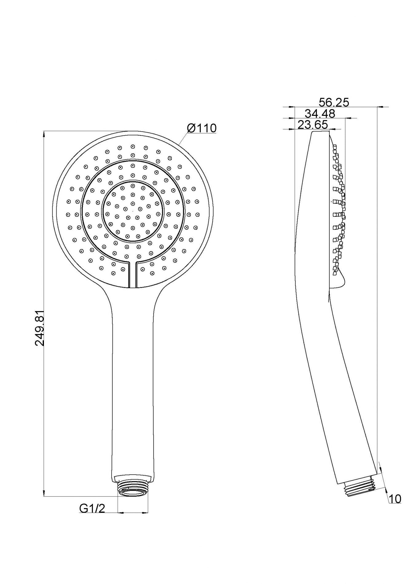Nero Opal Air Hand Shower Round Brushed Nickel