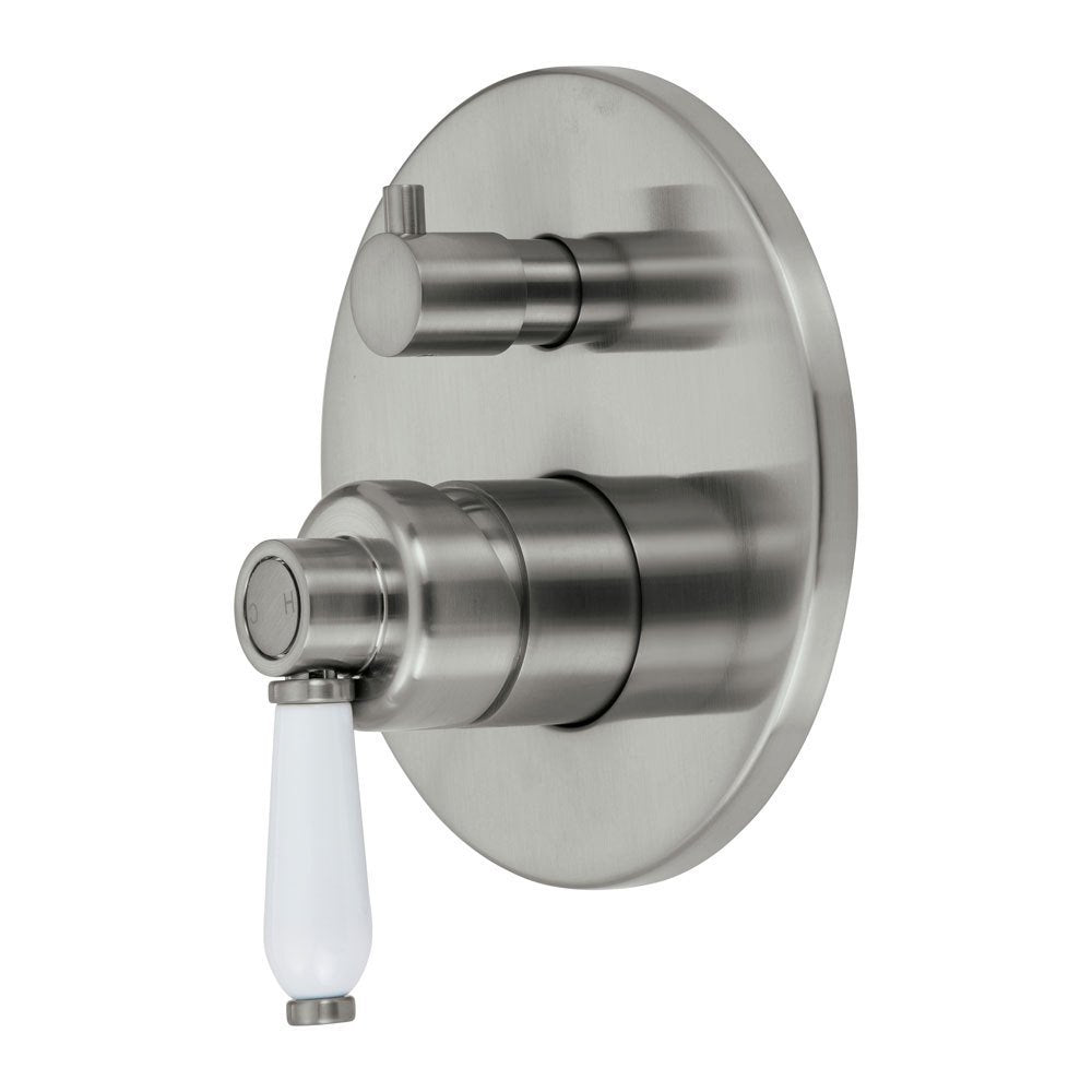 Fienza Eleanor Wall Mixer Diverter - Brushed Nickel/Ceramic