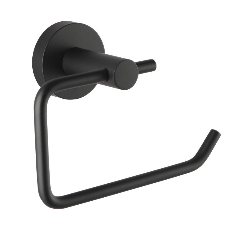 Euro Pin Lever Round Black Toilet Paper Roll Holder Wall Mounted