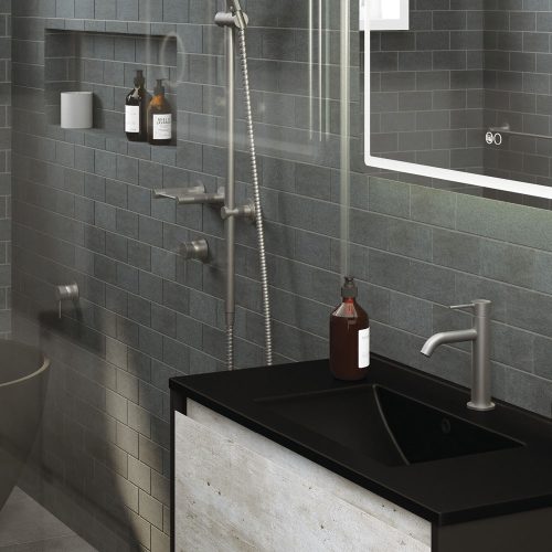 Kaya Basin Mixer, Gun Metal