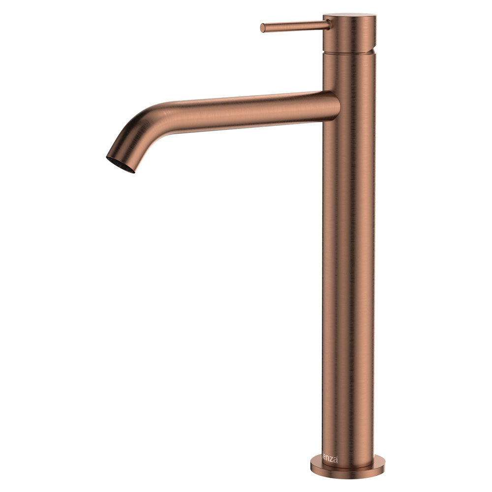 Fienza Kaya Tall Basin Mixer, Brushed Copper