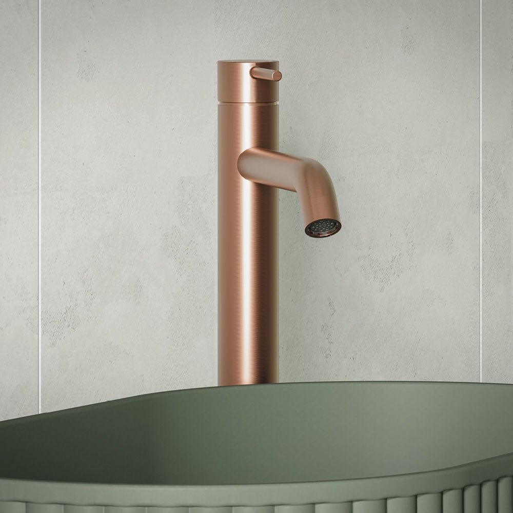 Fienza Kaya Tall Basin Mixer, Brushed Copper