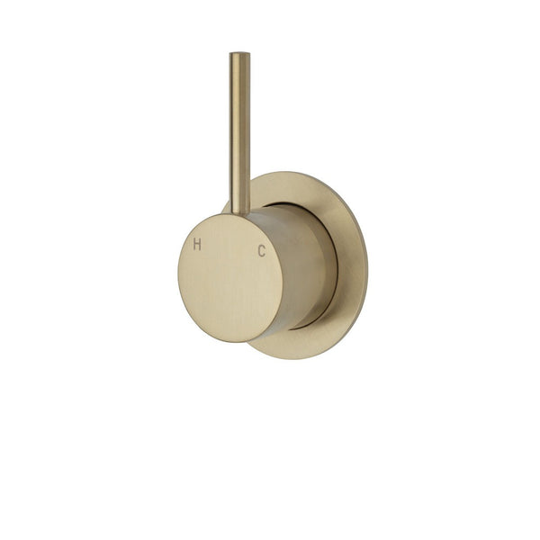 Fienza KAYA UP Wall Mixer Urban Brass Small Round Plate