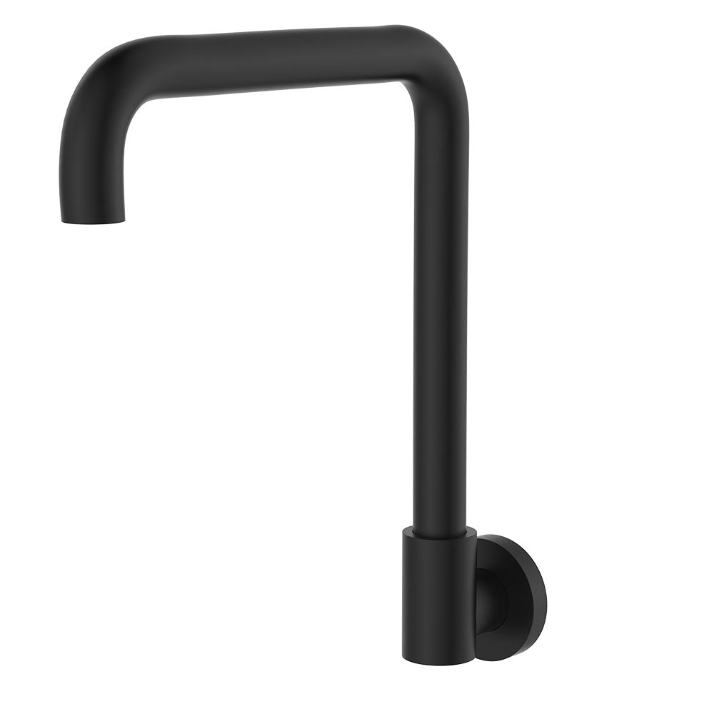 Fienza Kaya Squareline Wall Swivel Outlet Set, Matte Black