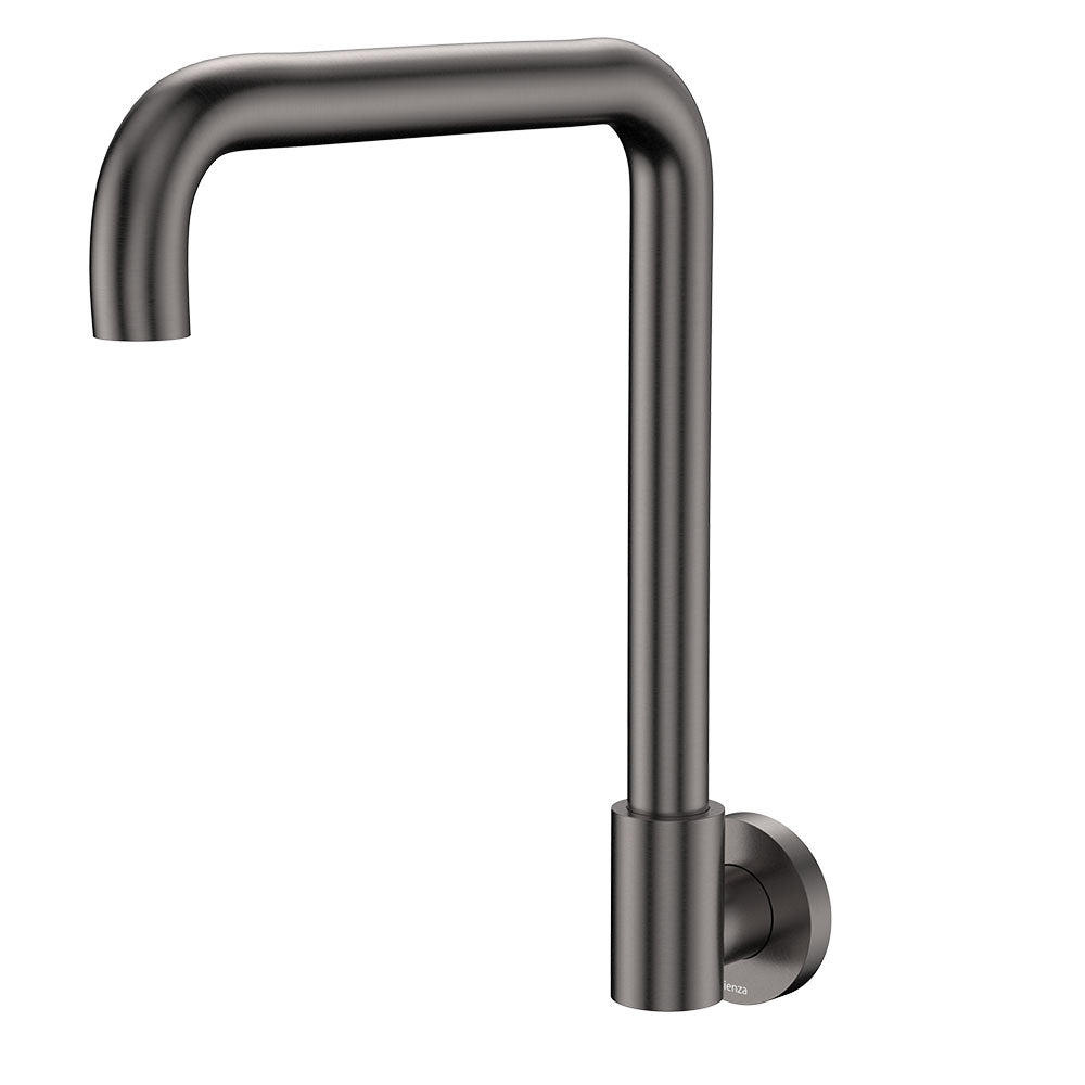 Fienza Kaya Squareline Wall Swivel Outlet Set, Gun Metal