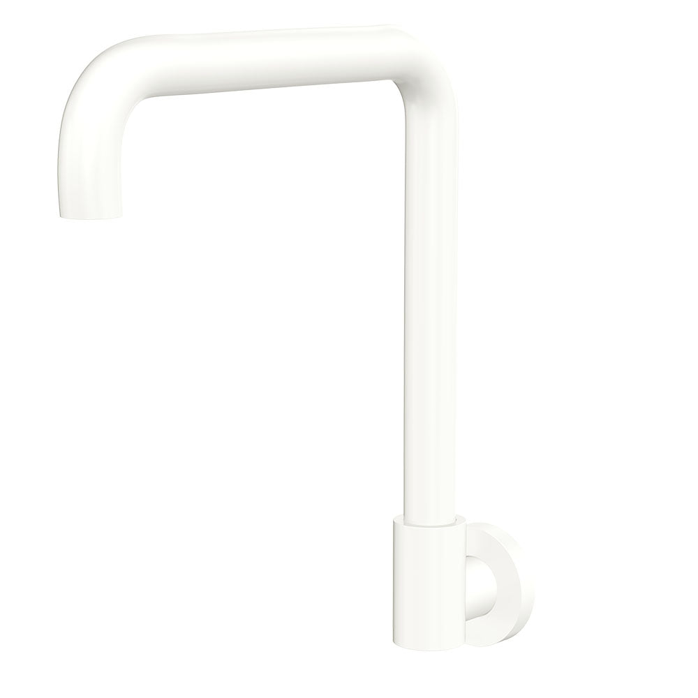 Fienza Kaya Squareline Wall Swivel Outlet Set, Matte White