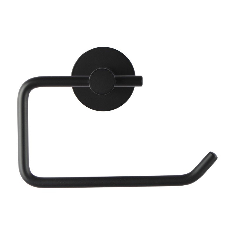 Euro Pin Lever Round Black Toilet Paper Roll Holder Wall Mounted