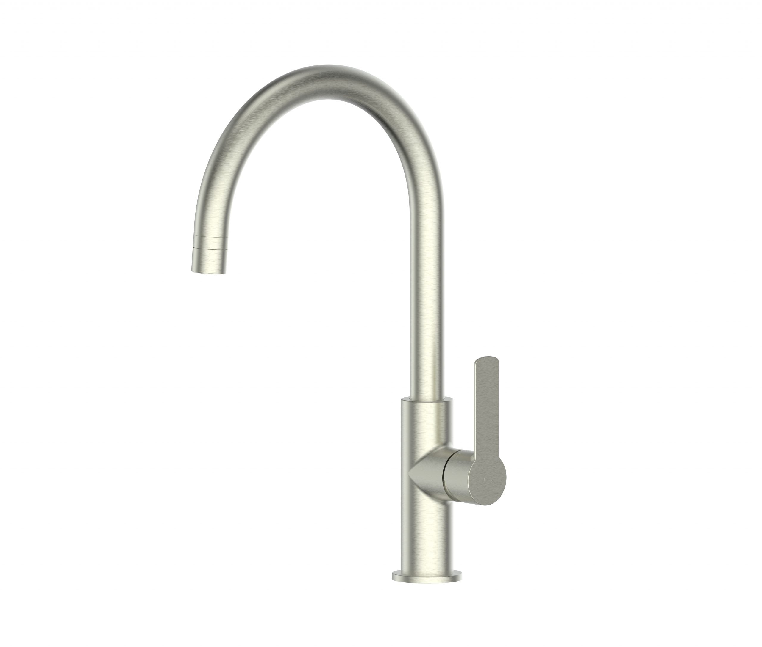 Greens Astro II Gooseneck Sink Mixer Brushed Nickel