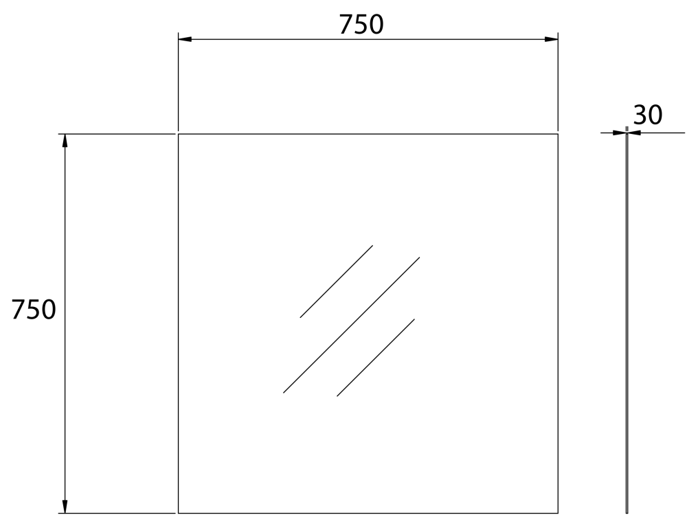 BIANCA 75cm Pencil-edge Plain Mirror