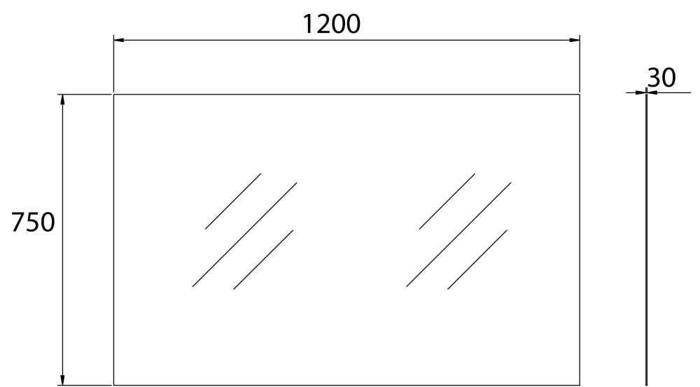 BIANCA 120cm Pencil-edge Plain Mirror