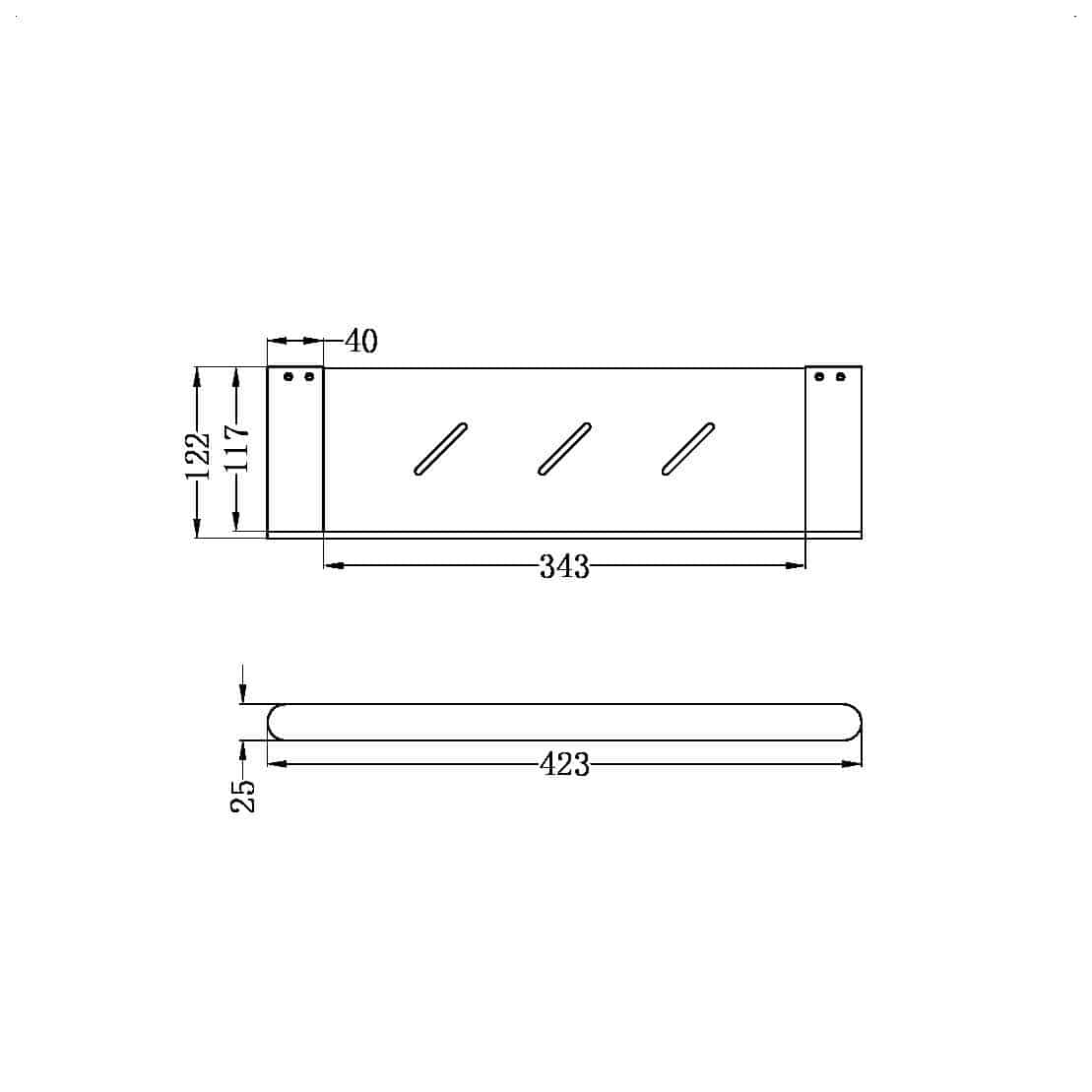 Nero Bianca Shelf Brushed Nickel