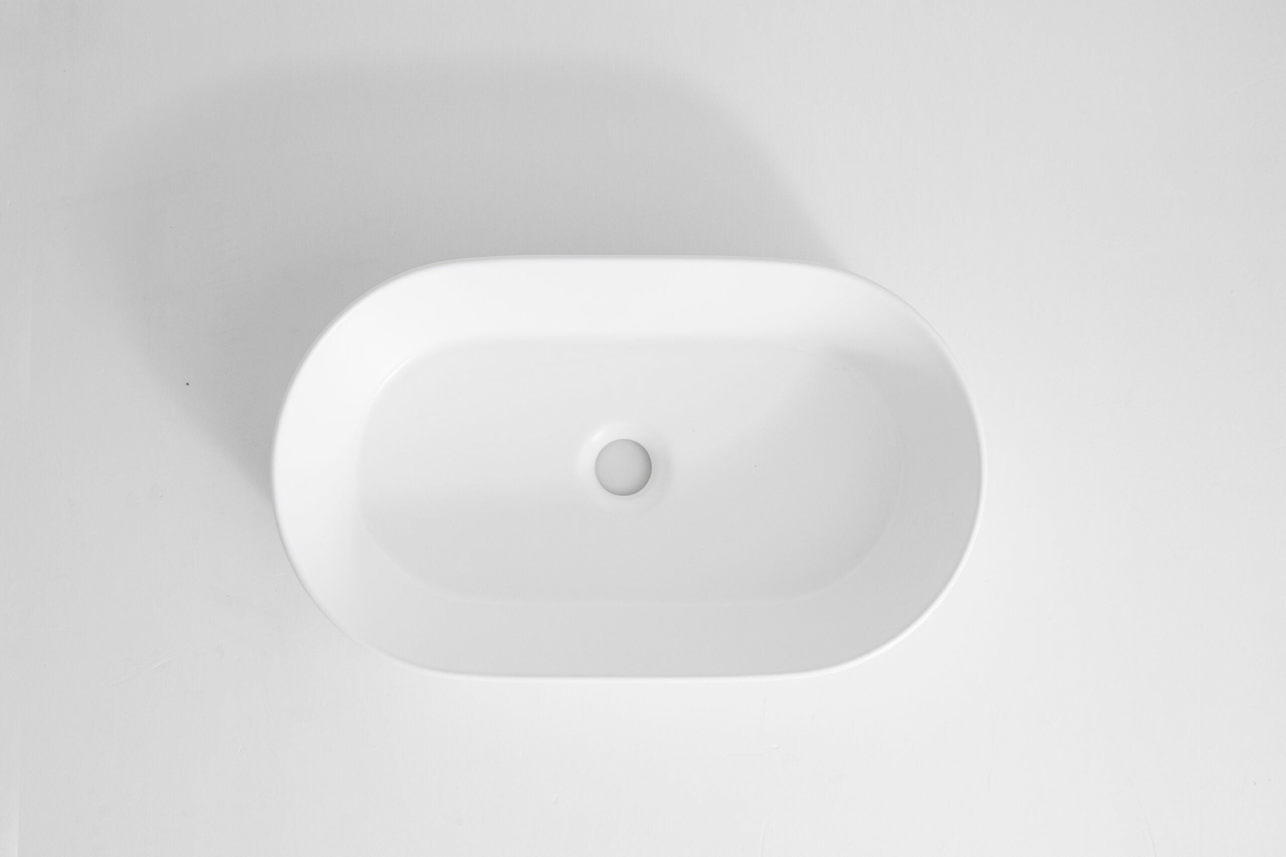 Ovia Fluted Pill Oval Rounded Matte White Ceramic Basin