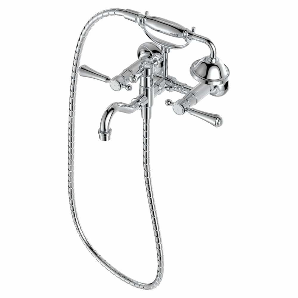 Fienza Lillian Lever Exposed Bath Tap Set with Hand Shower, Chrome