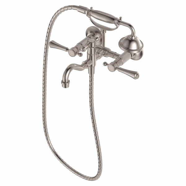 Fienza Lillian Lever Exposed Bath Tap Set with Hand Shower, Brushed Nickel