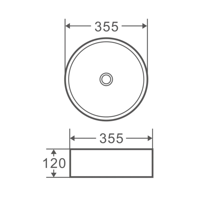 Ovia Matte White 360mm Round Counter Top Basin