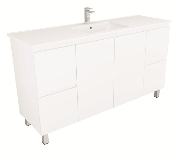 Bianca 1500mm Square Vanity on Legs with Ceramic Basin