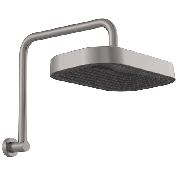 Fienza Kuro Gooseneck Shower Head and Arm Set, Soft Square Head - Gunmetal
