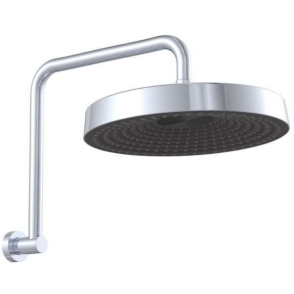 Fienza Kuro Gooseneck Shower Head and Arm Set, Round Head - Chrome