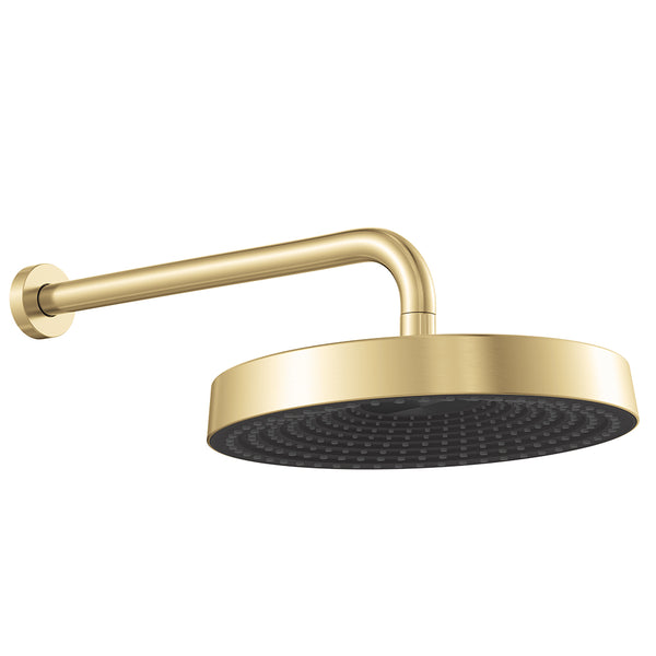 Fienza Kuro Shower Head and Arm Set, Round Head - Brushed Gold (Urban Brass)