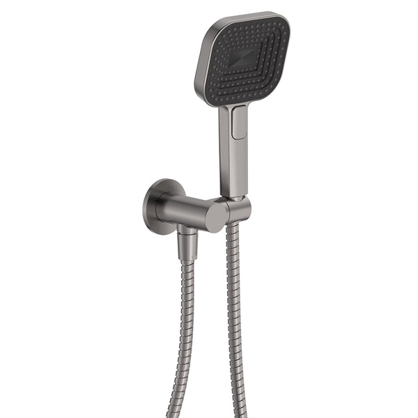 Fienza Kuro Hand Shower, Round Plate, Soft Square Head, Gun Metal