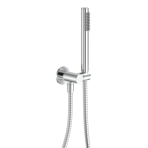 Fienza Kaya Outdoor Living Hand Shower Set, Round Plate, Brushed Stainless Steel
