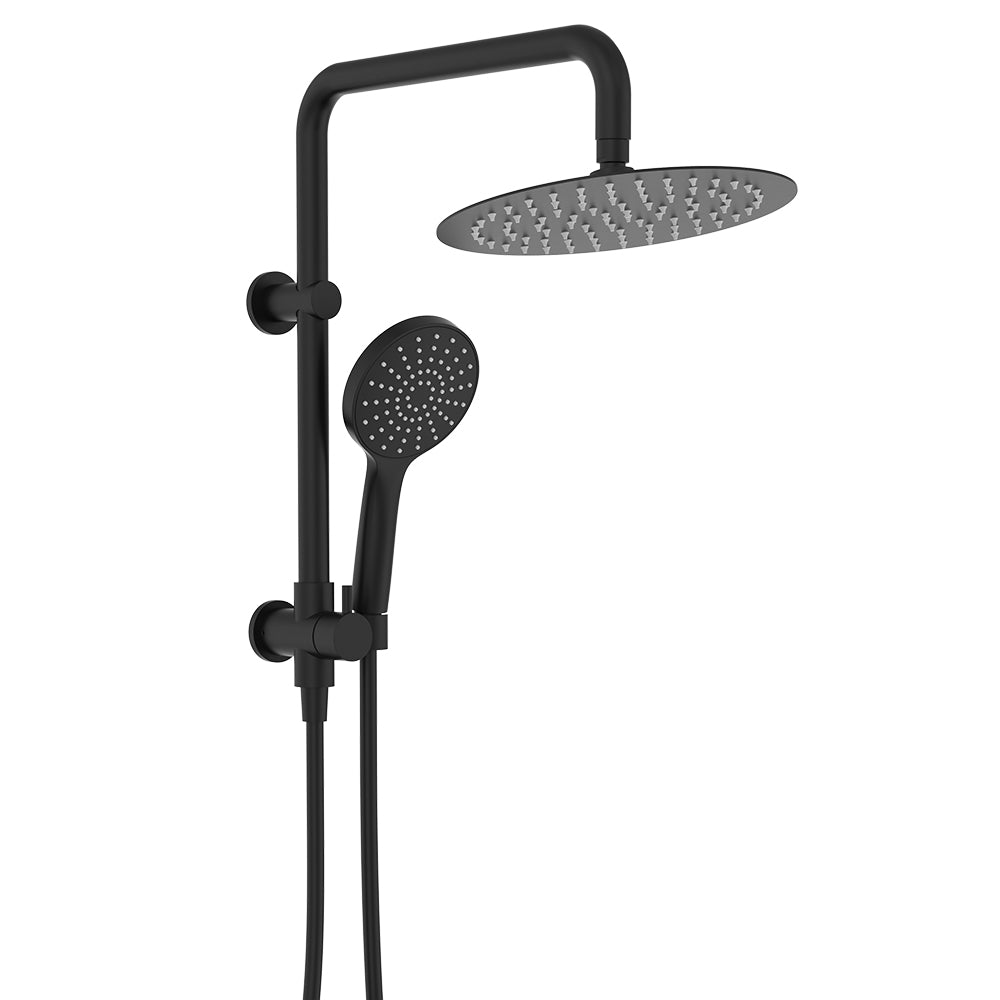 Fienza Kaya Twin Half-Rail Shower, Matte Black
