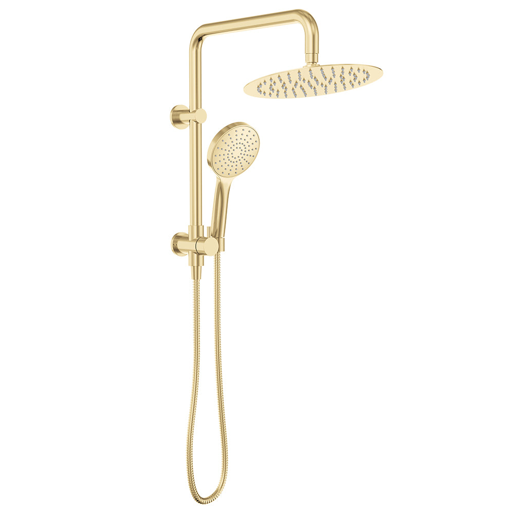 Fienza Kaya Twin Half-Rail Shower, Urban Brass — image 2