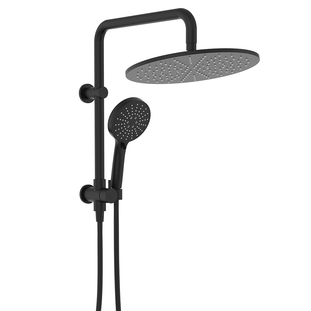 Fienza Empire Slim Twin Half-Rail Shower, Matte Black