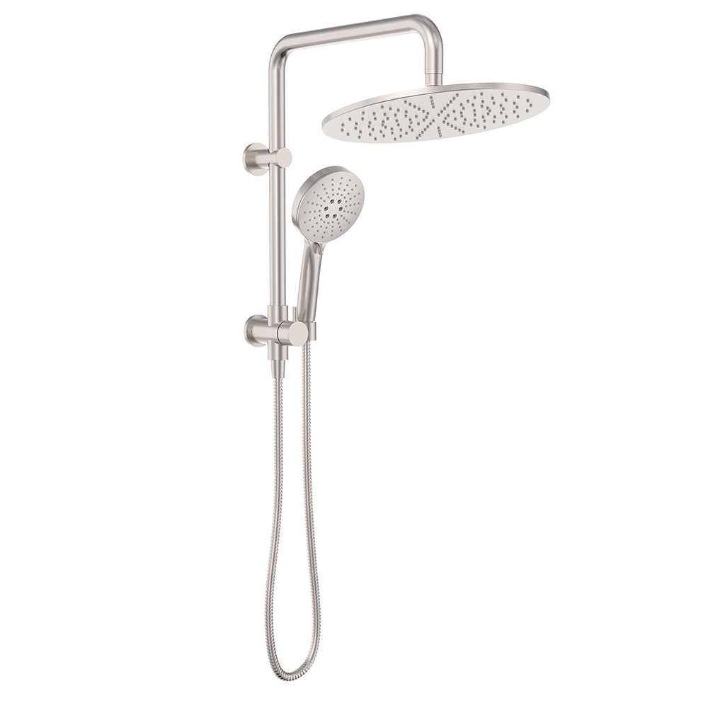 Fienza Empire Slim Twin Half-Rail Shower, Brushed Nickel — image 2