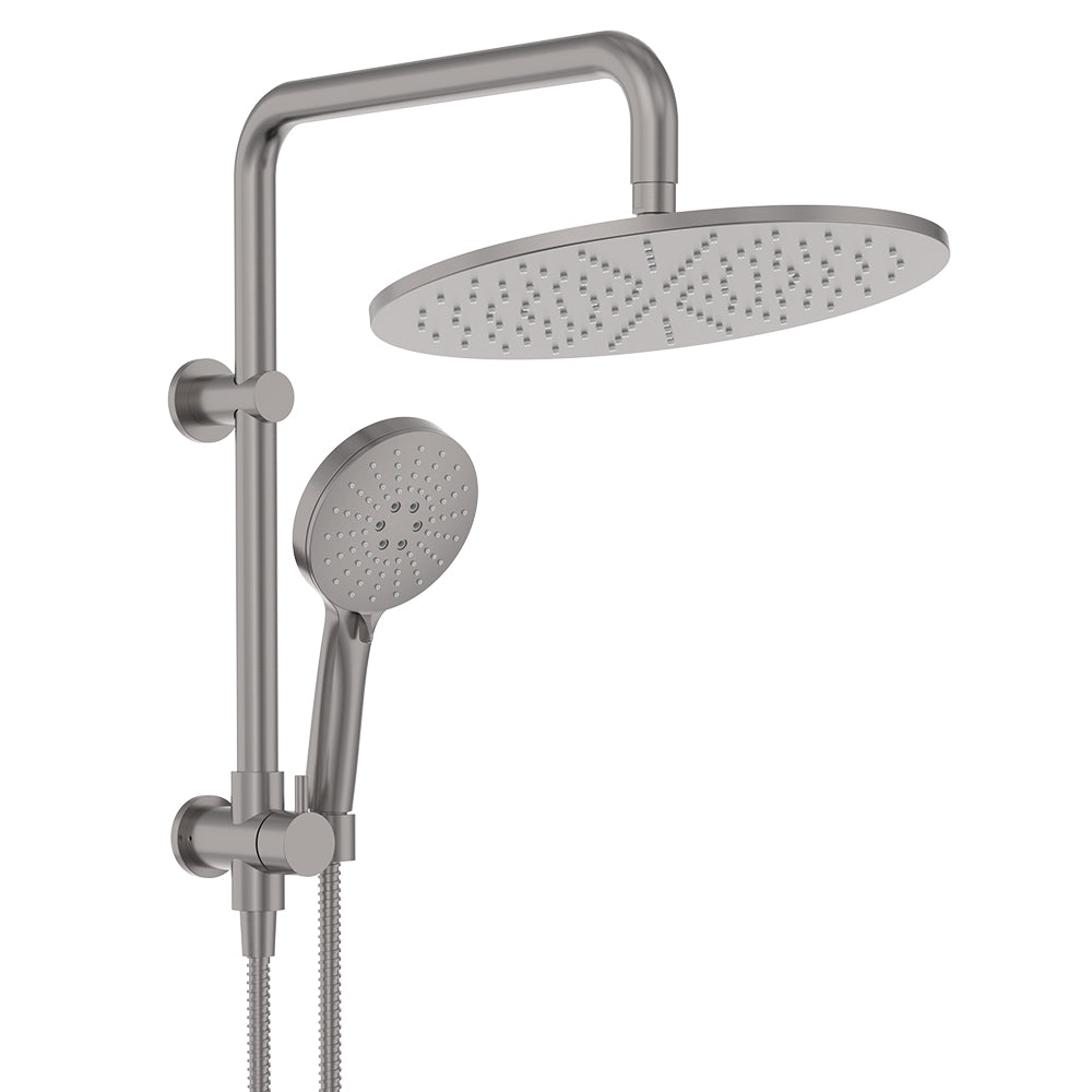 Fienza Empire Slim Twin Half-Rail Shower, Gun Metal — image 3