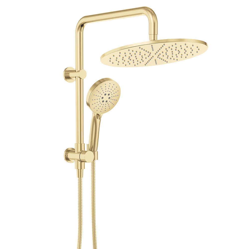 Fienza Empire Slim Twin Half-Rail Shower, Urban Brass