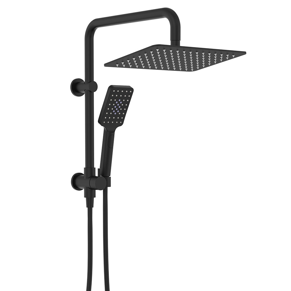 Fienza Tono Twin Half-Rail Shower, Matte Black