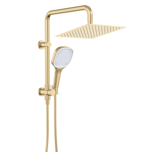 Fienza Koko Twin Half-Rail Shower, Urban Brass