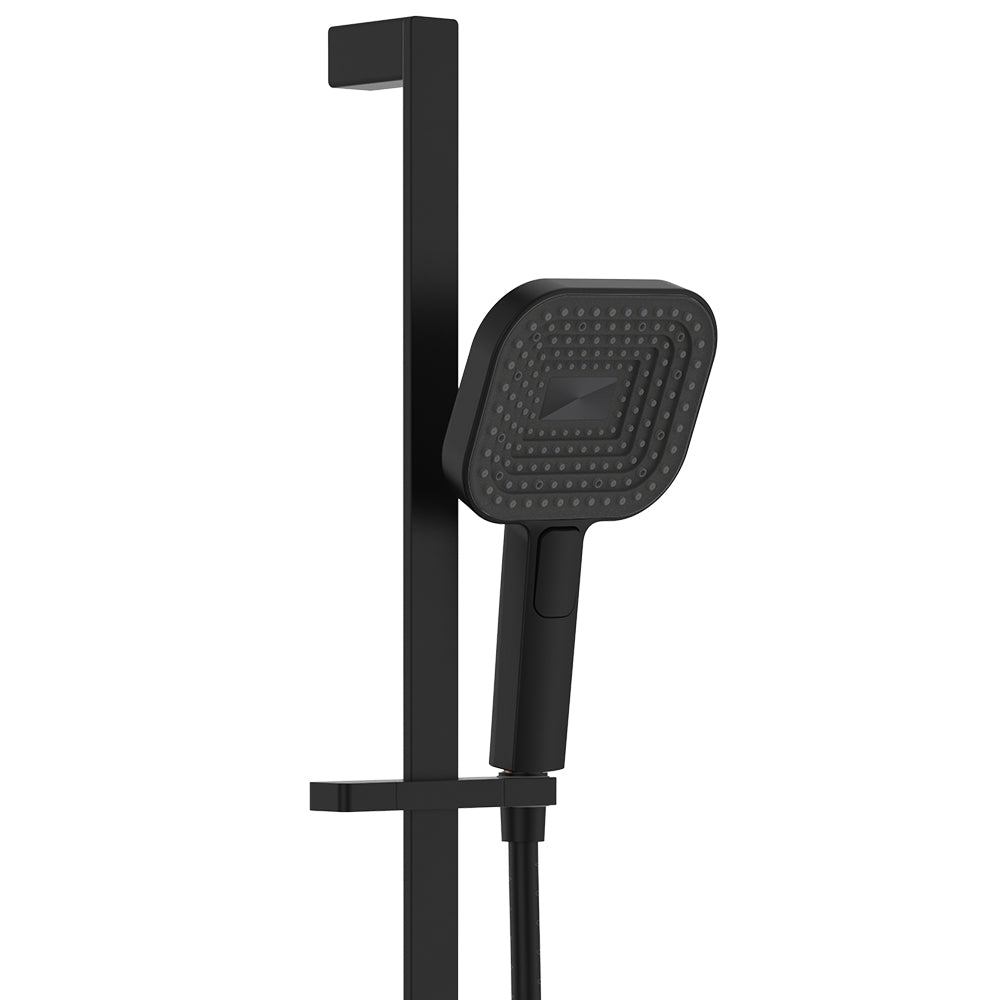 Fienza Kuro Rail Shower Soft Square Head, Matte Black — image 3