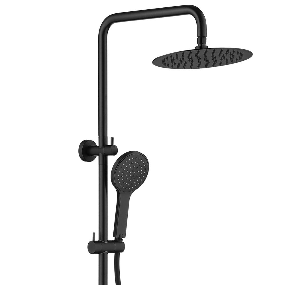 Fienza Kaya 2 in 1 Twin Rail Shower Station Matt Black