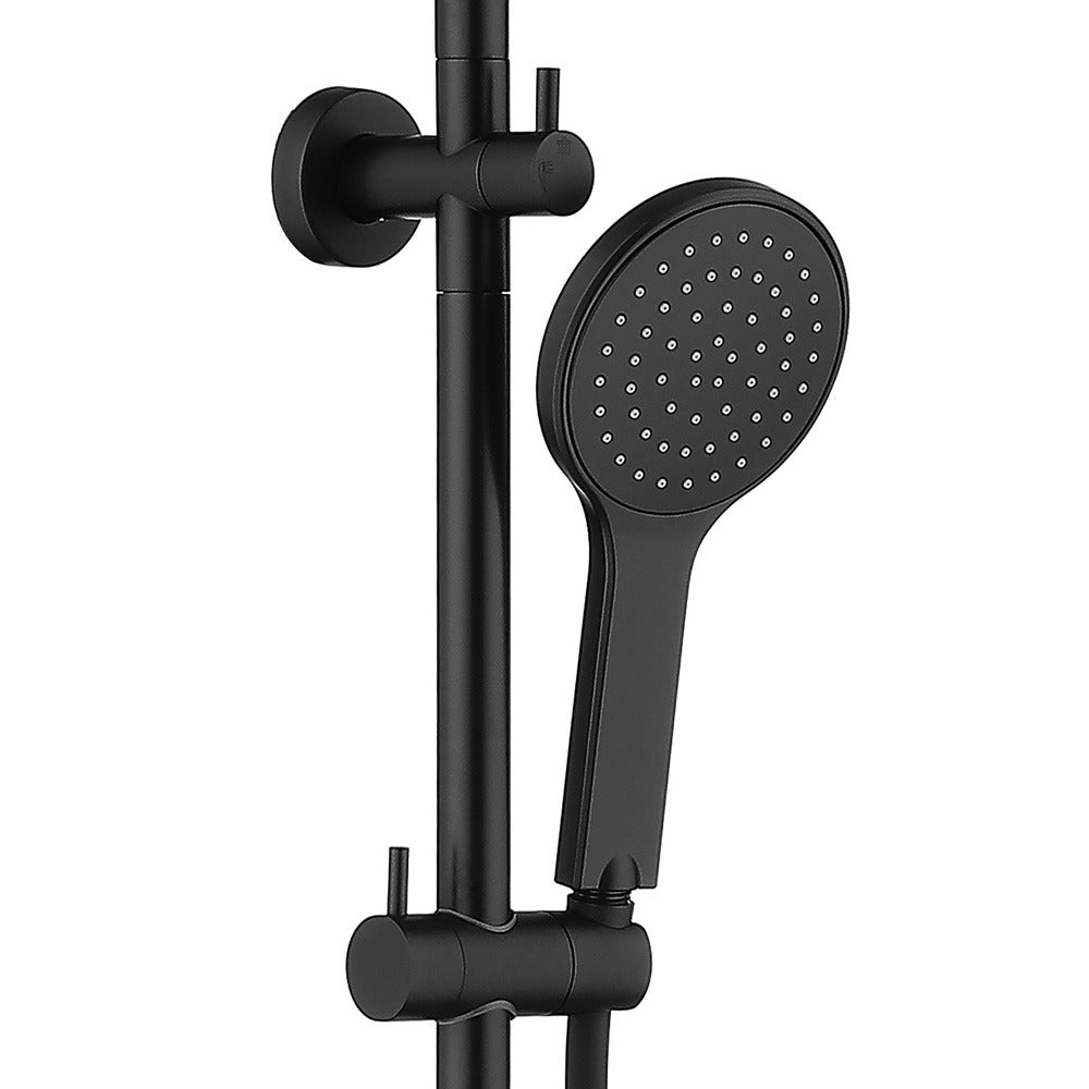 Fienza Kaya 2 in 1 Twin Rail Shower Station Matt Black