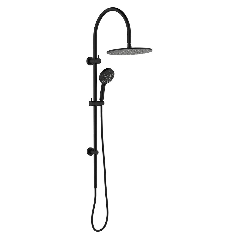 Fienza Empire Slim Curved Twin Shower, Matte Black