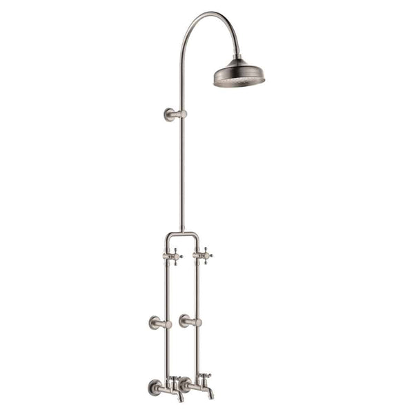 Fienza Lillian Exposed Rail Shower & Bath Set, Brushed Nickel
